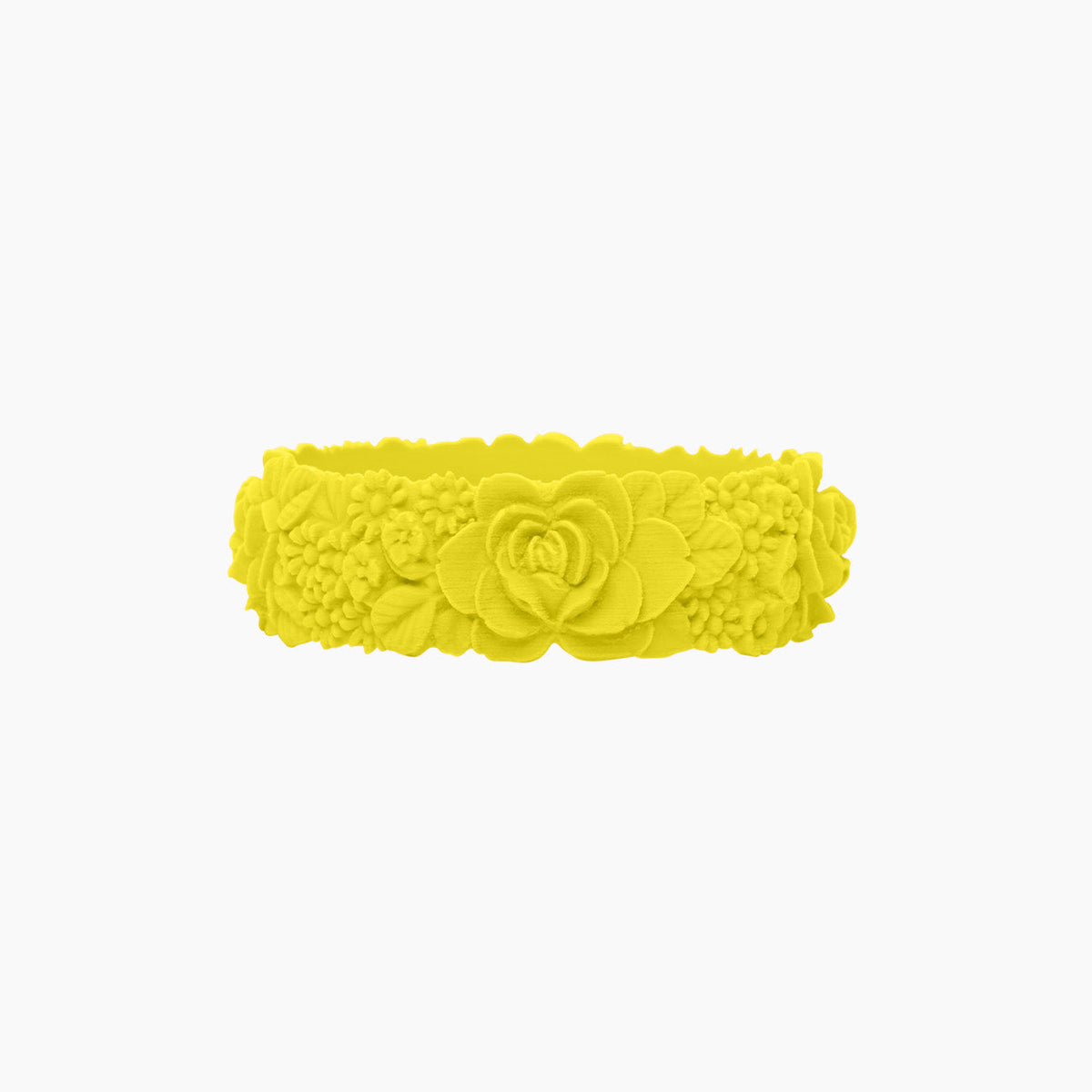 O Bracelet flower big silicone lime
