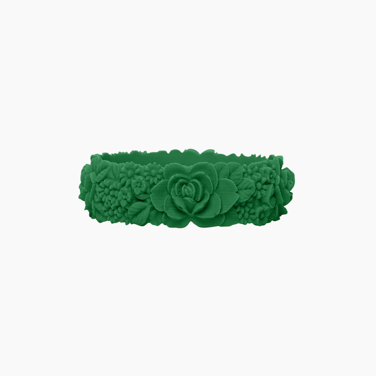O bracelet flower big emerald silicone