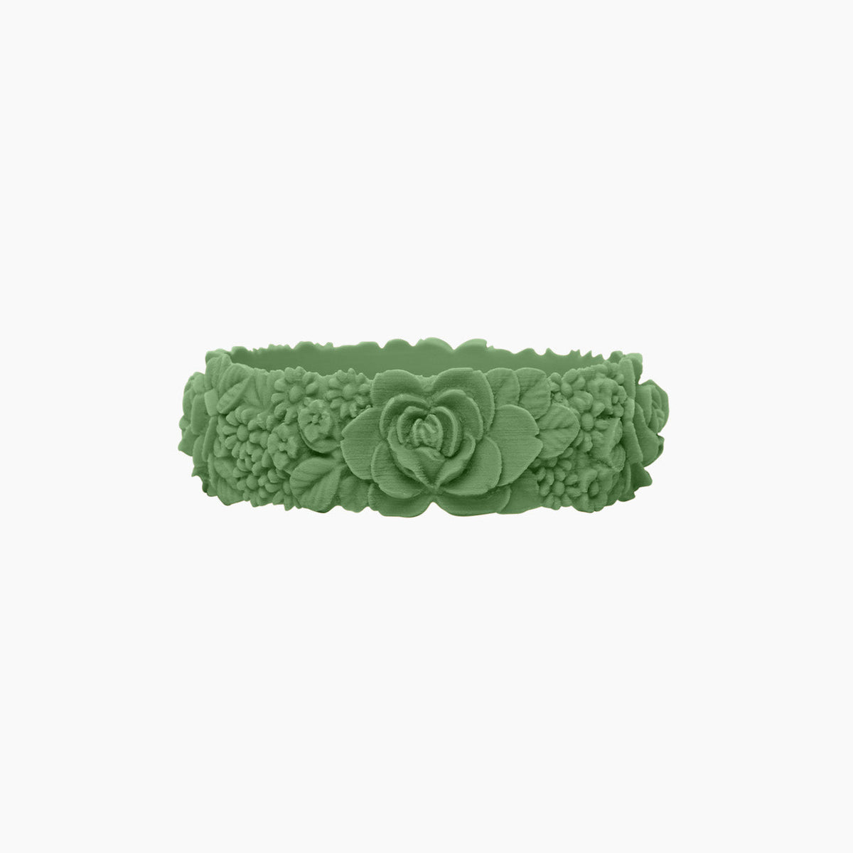 O big flower silicone bracelet green