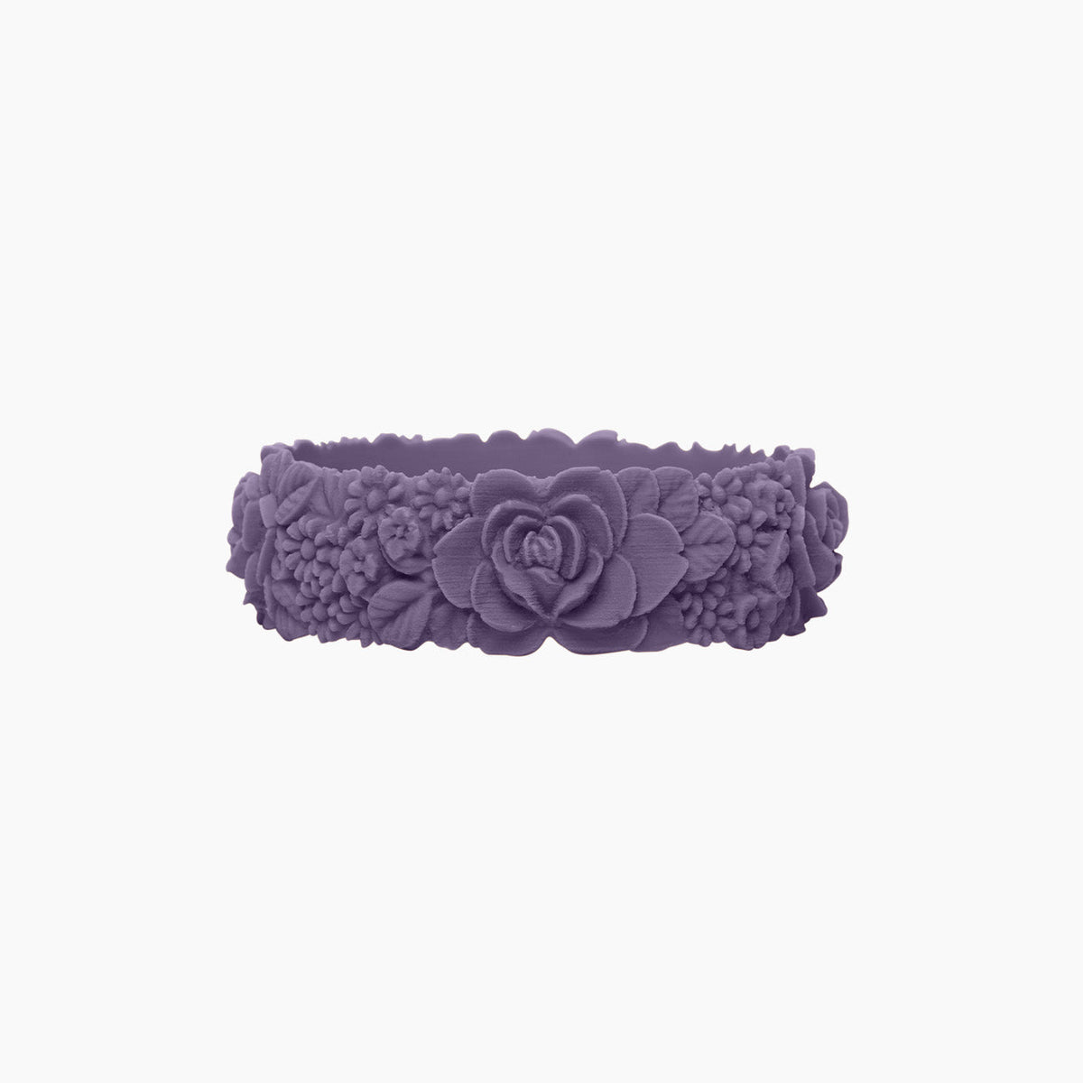 O Bracelet flower large desaturated purple silicone