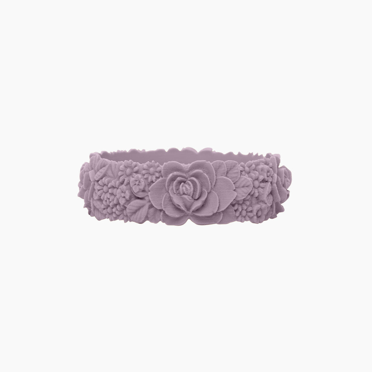 O bracelet flower big pastel purple silicone