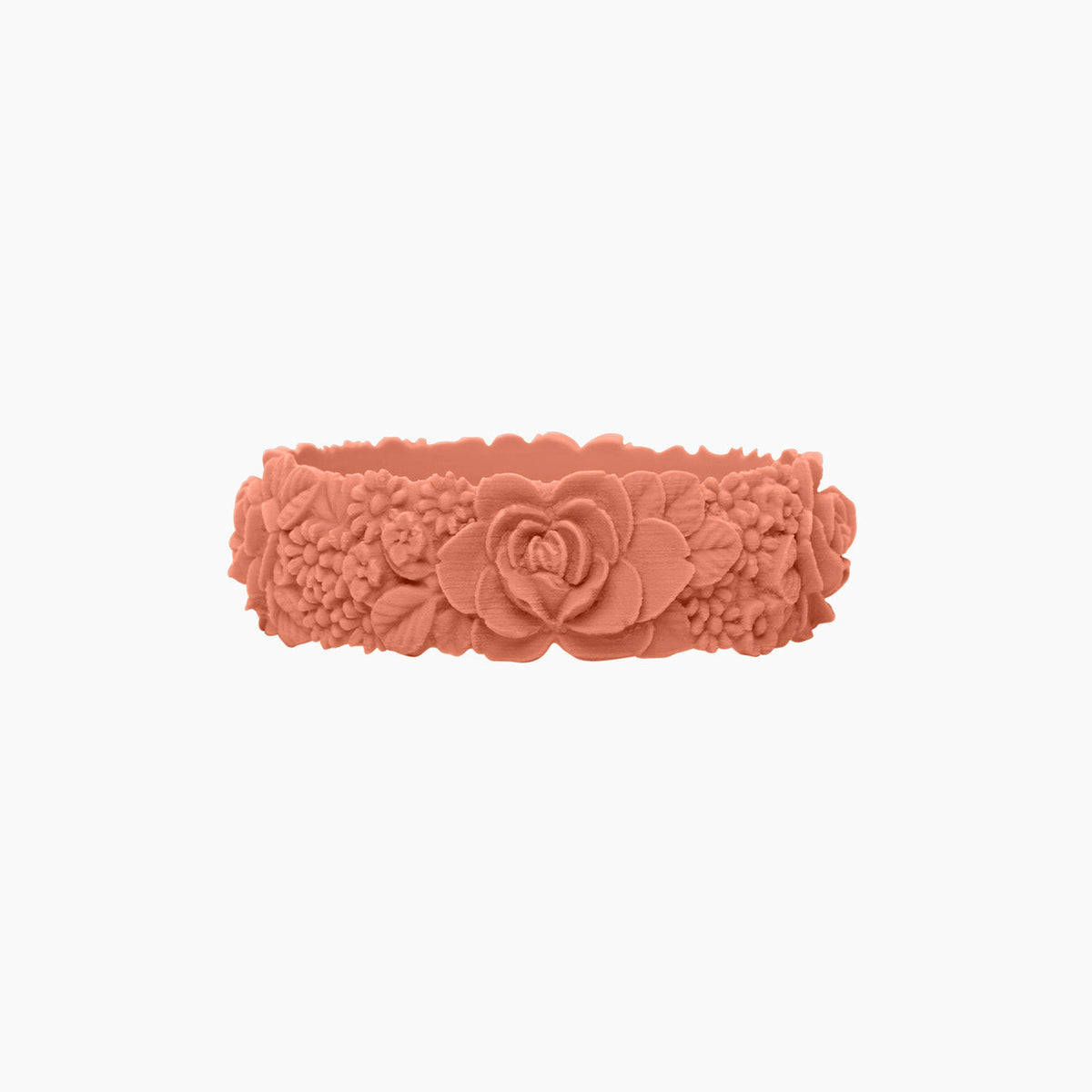 O Bracelet flower big silicone salmone