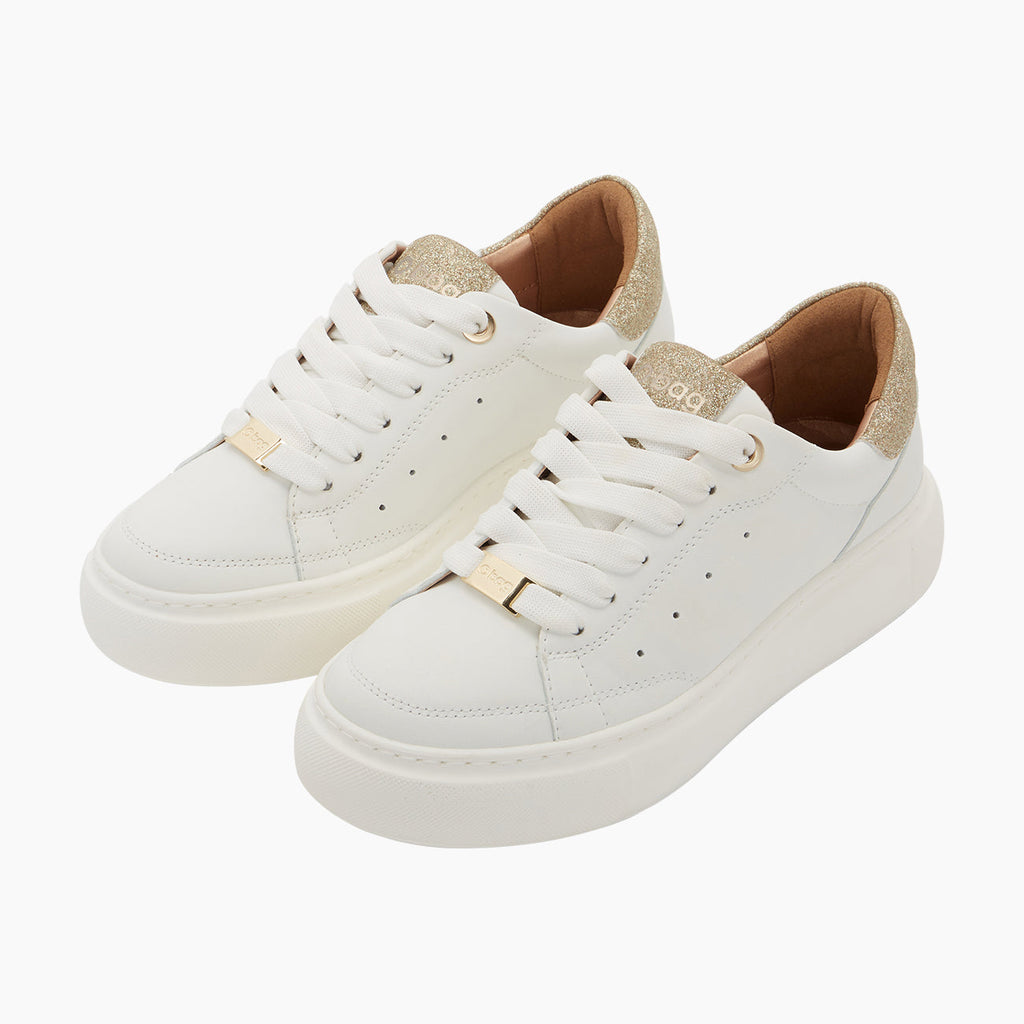 Dubai white and gold sneakers