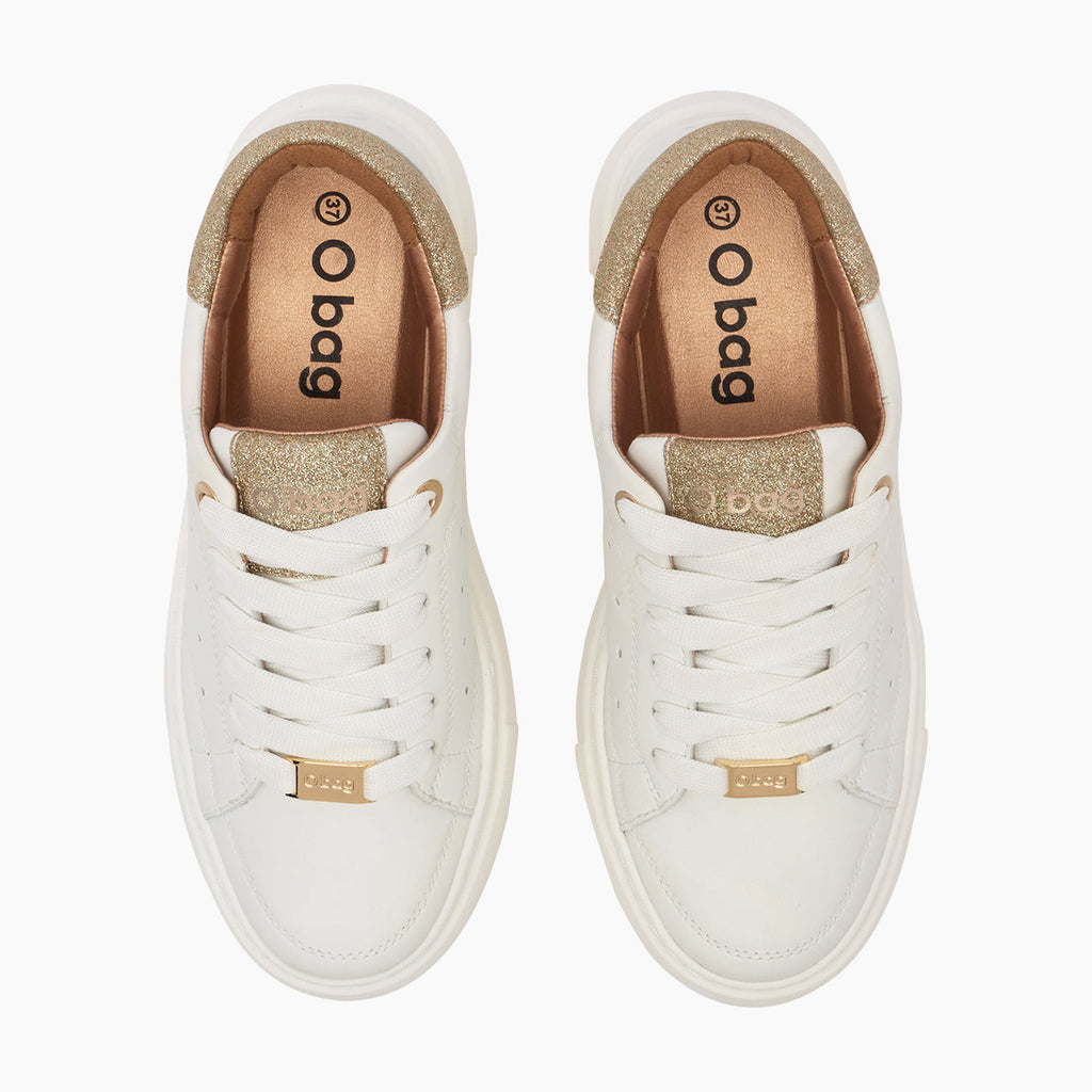 Dubai white and gold sneakers