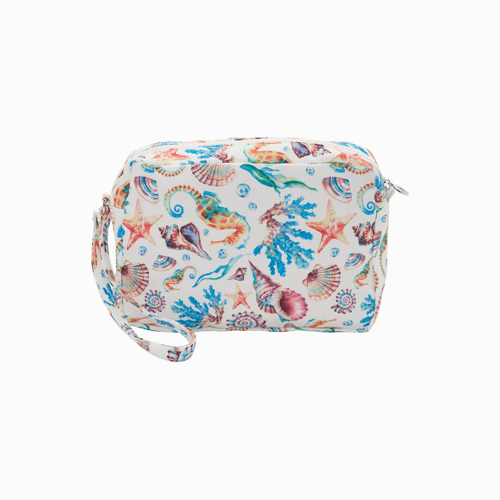 Pochette con zip e manichetto+bottone O bag marbella tessuto cavalluccio marino multicolor