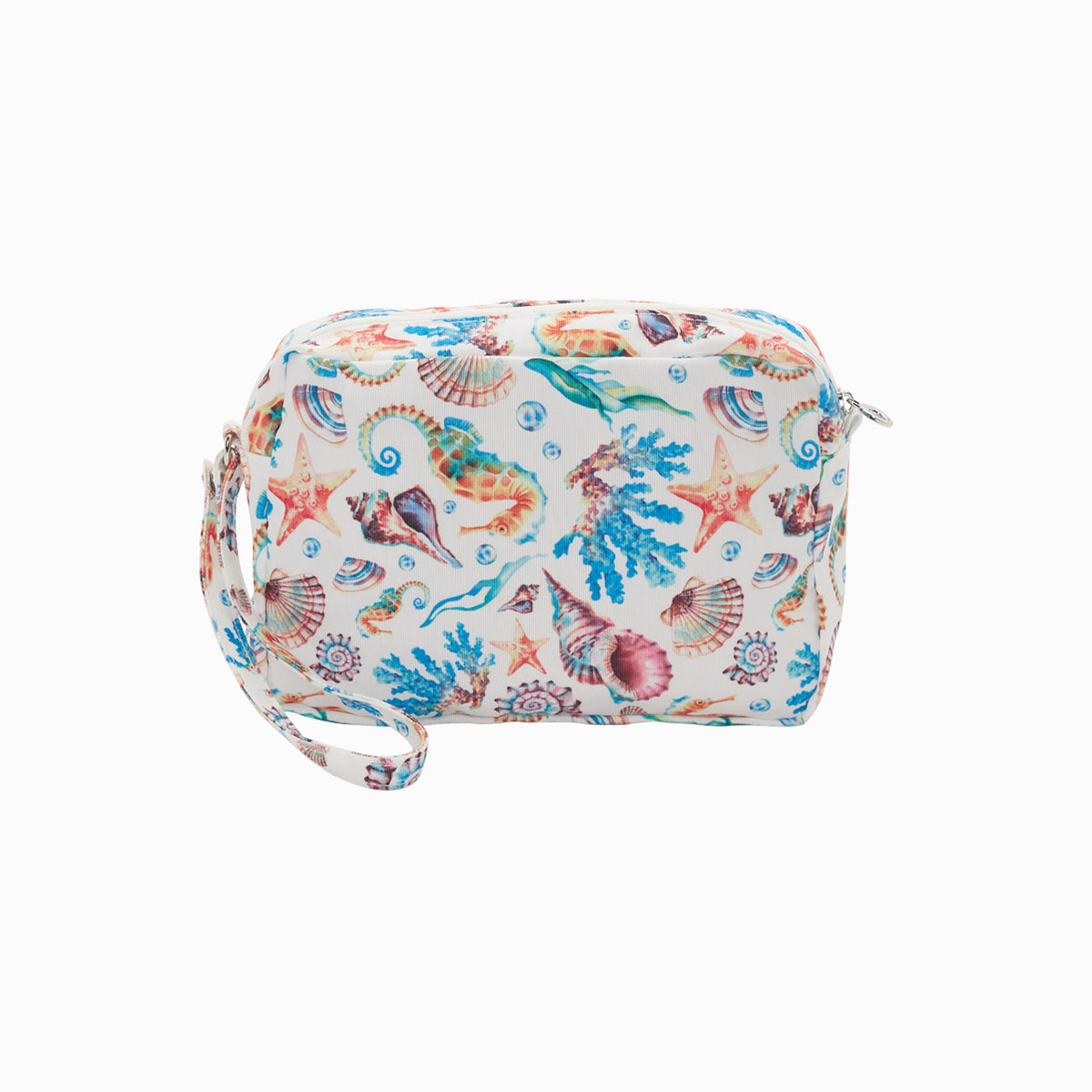Pochette con zip e manichetto+bottone O bag marbella tessuto cavalluccio marino multicolor