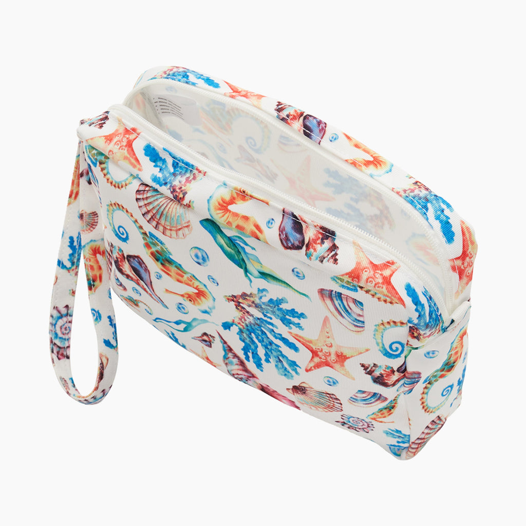 Pochette con zip e manichetto+bottone O bag marbella tessuto cavalluccio marino multicolor