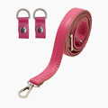 Extra-slim shoulder strap 110 + clip, synthetic fabric with nappa effect, fuchsia rose easy