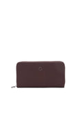 Portafoglio Completo Con Chiusura Zip Donna O Wally Mughetto Tessuto Gommato Burgundy