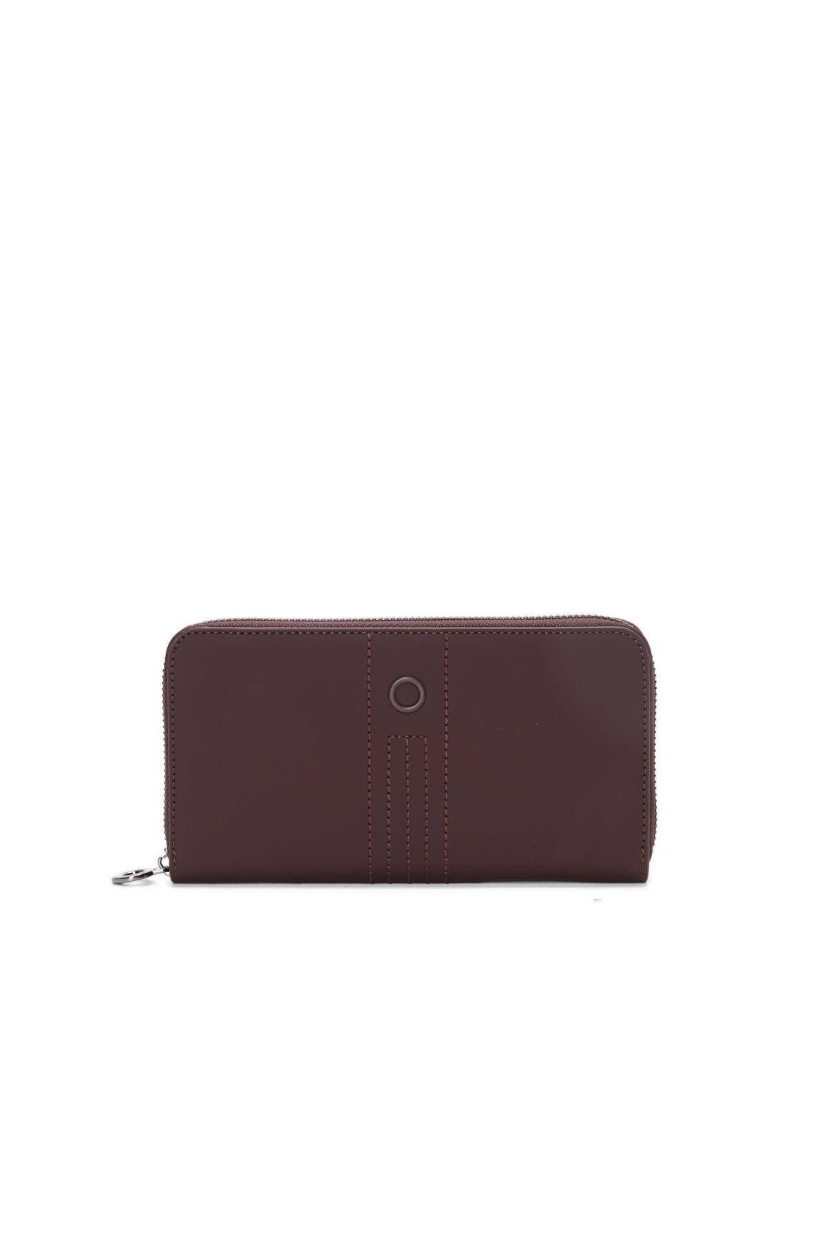 Portafoglio Completo Con Chiusura Zip Donna O Wally Mughetto Tessuto Gommato Burgundy
