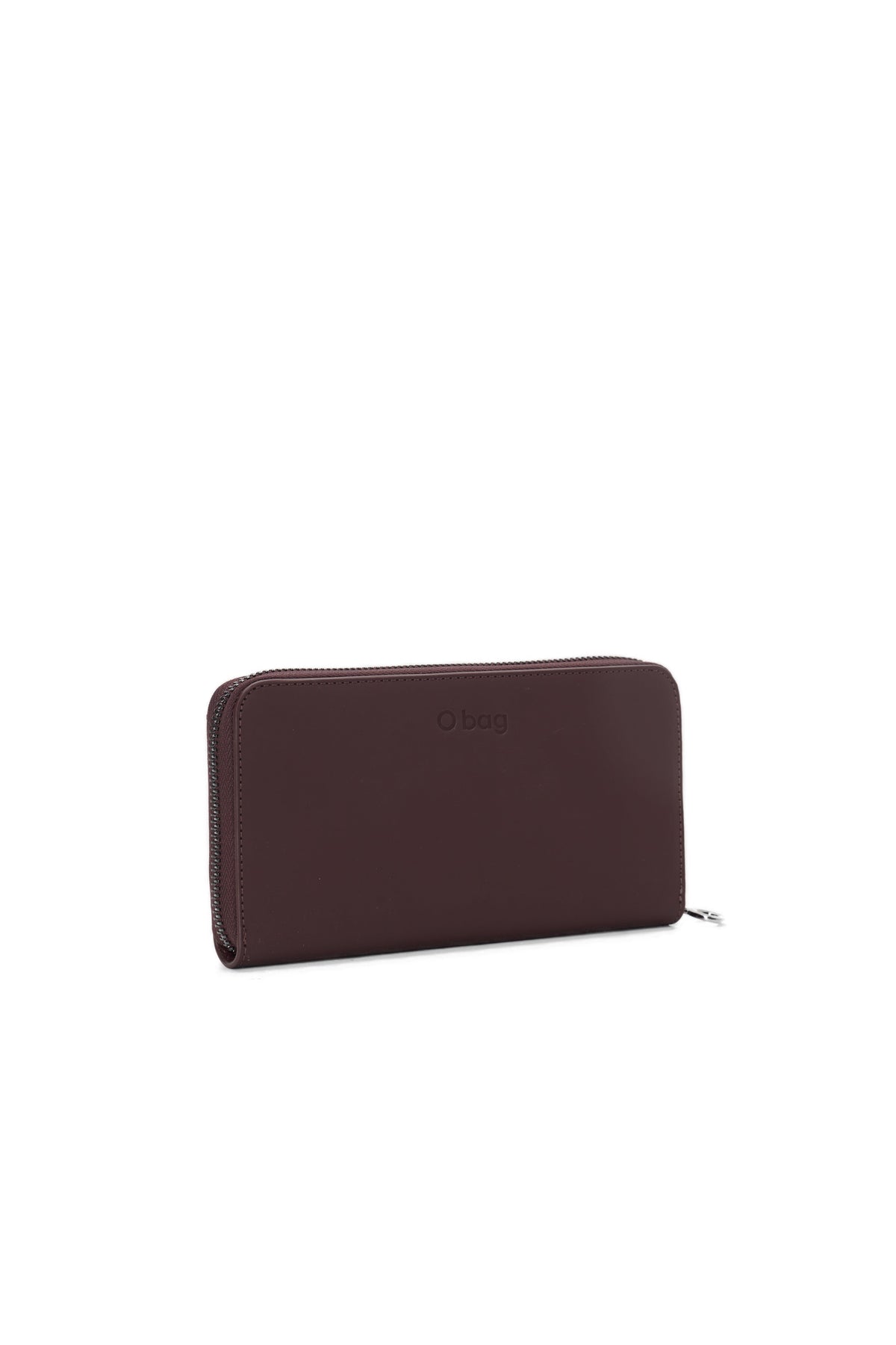 Portafoglio Completo Con Chiusura Zip Donna O Wally Mughetto Tessuto Gommato Burgundy