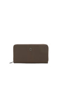 Portafoglio Completo Con Chiusura Zip Donna O Wally Mughetto Tessuto Gommato Cioccolato