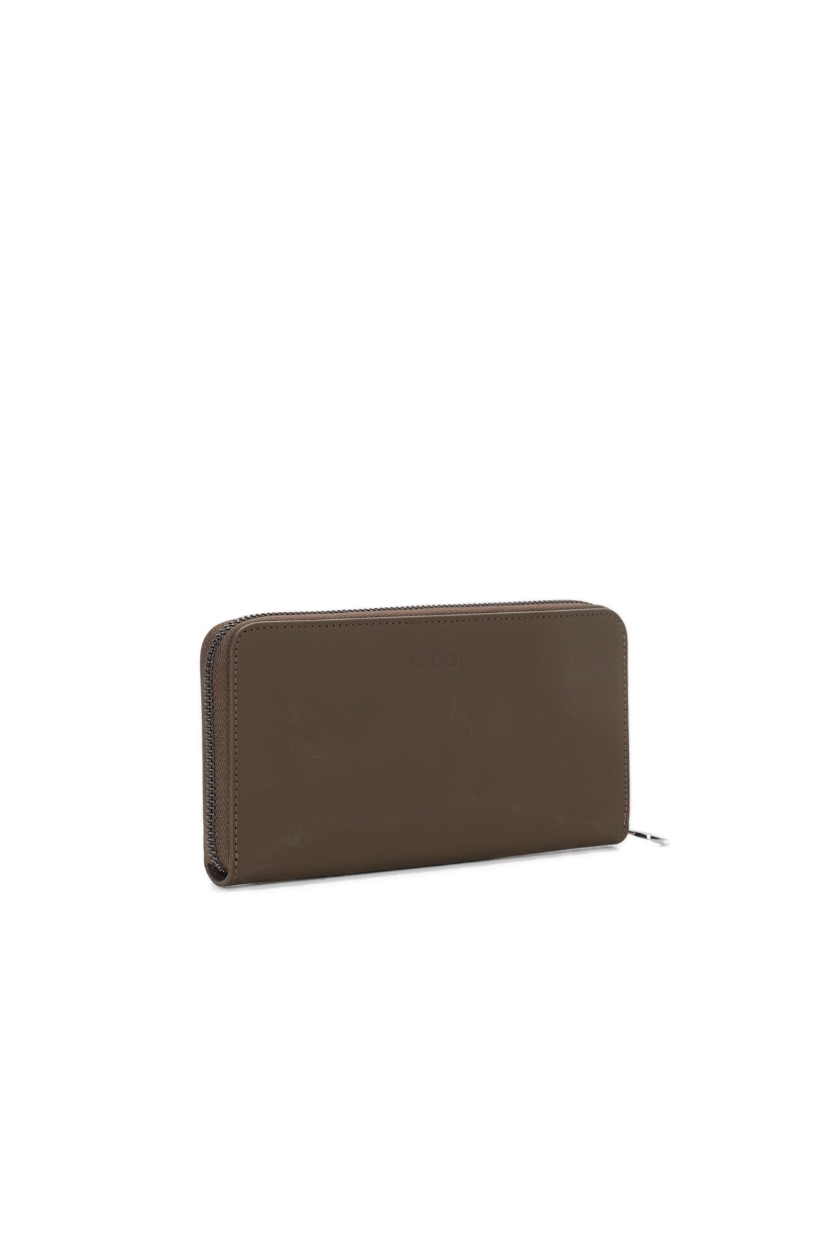 Portafoglio Completo Con Chiusura Zip Donna O Wally Mughetto Tessuto Gommato Cioccolato