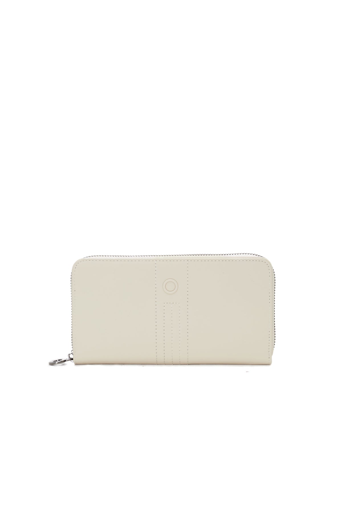 Portafoglio Completo Con Chiusura Zip Donna O Wally Mughetto Tessuto Gommato Burro