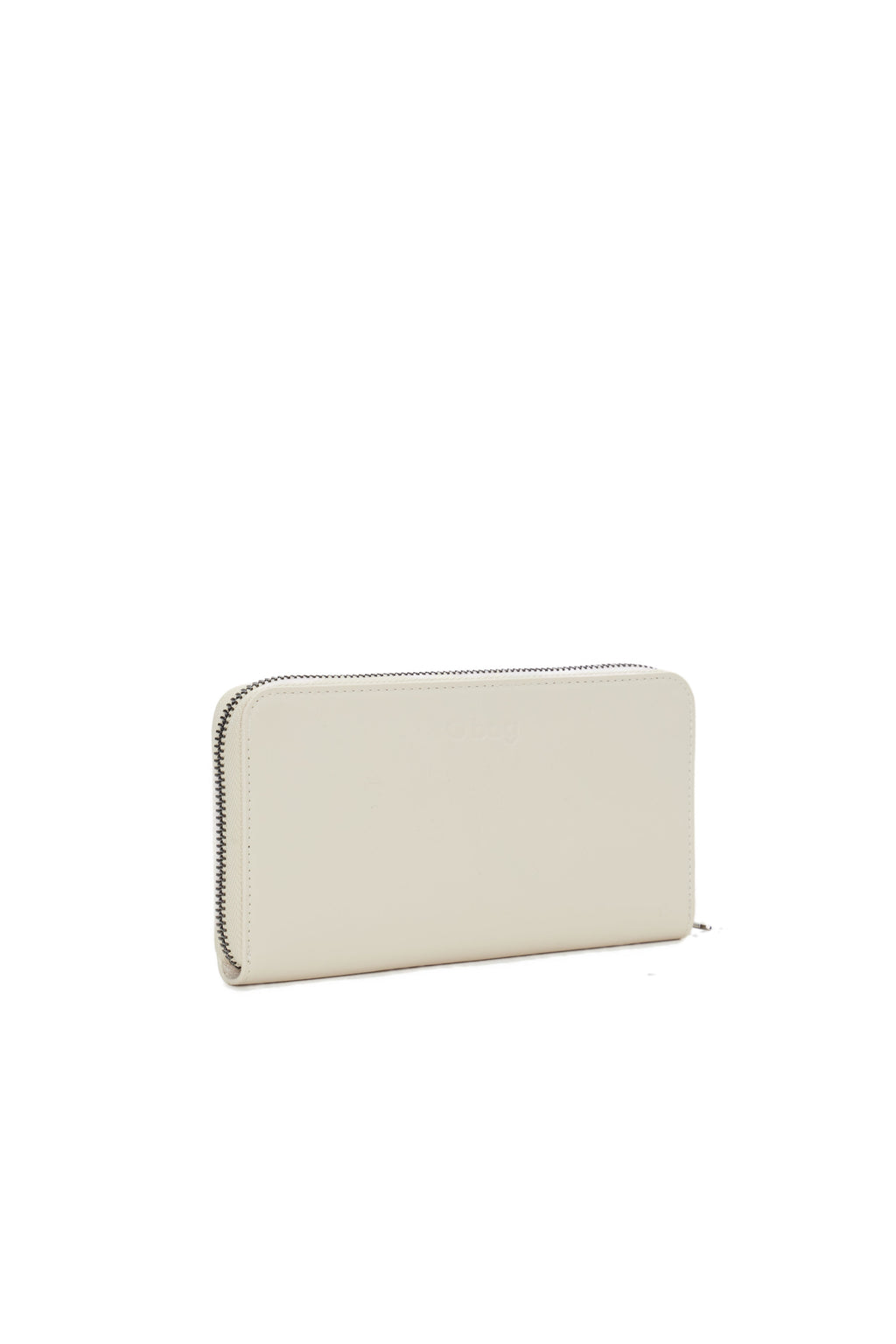 Portafoglio Completo Con Chiusura Zip Donna O Wally Mughetto Tessuto Gommato Burro