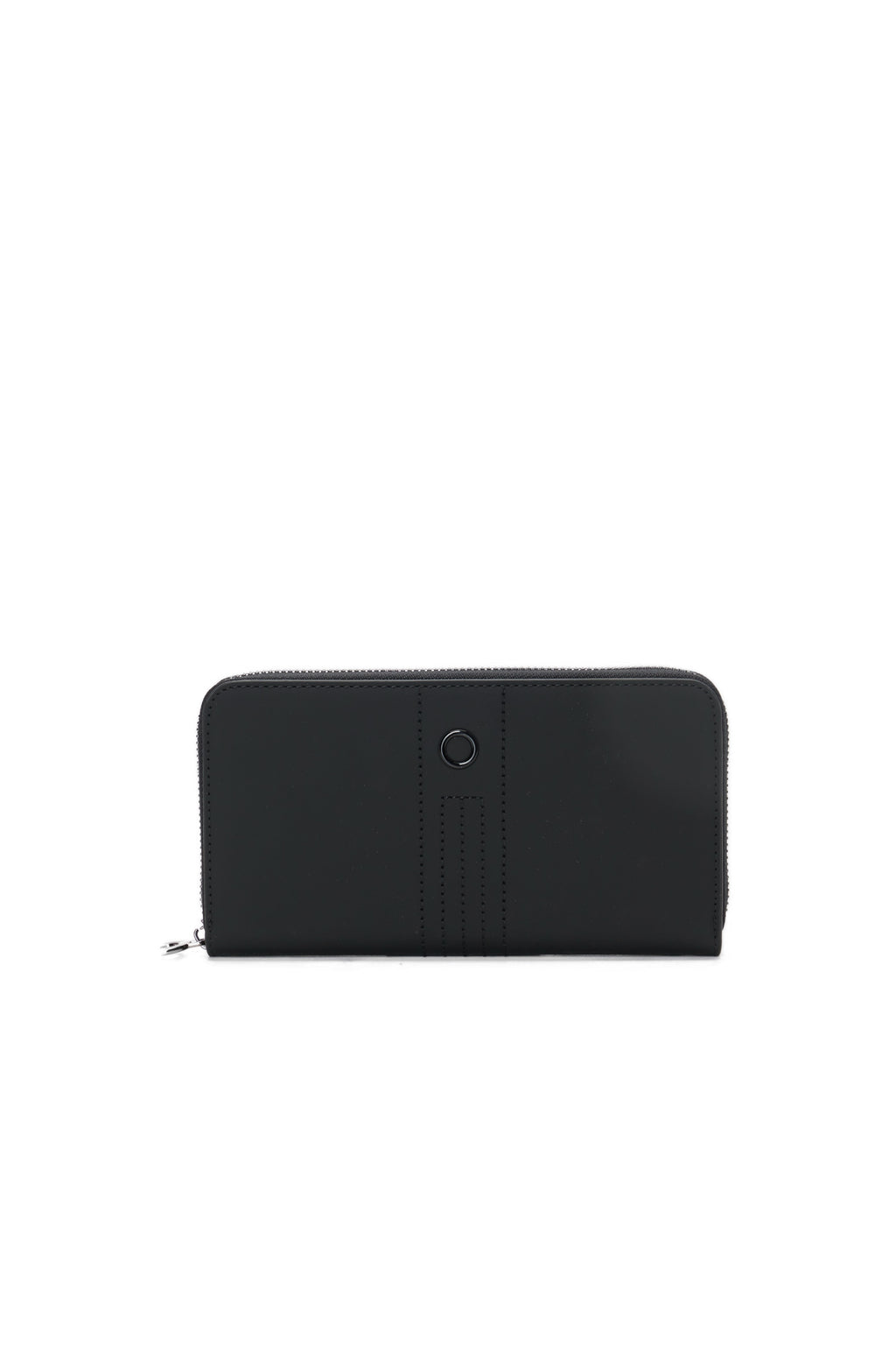 Women's Full Zip Wallet O Wally Mughetto Black Rubberized Fabric