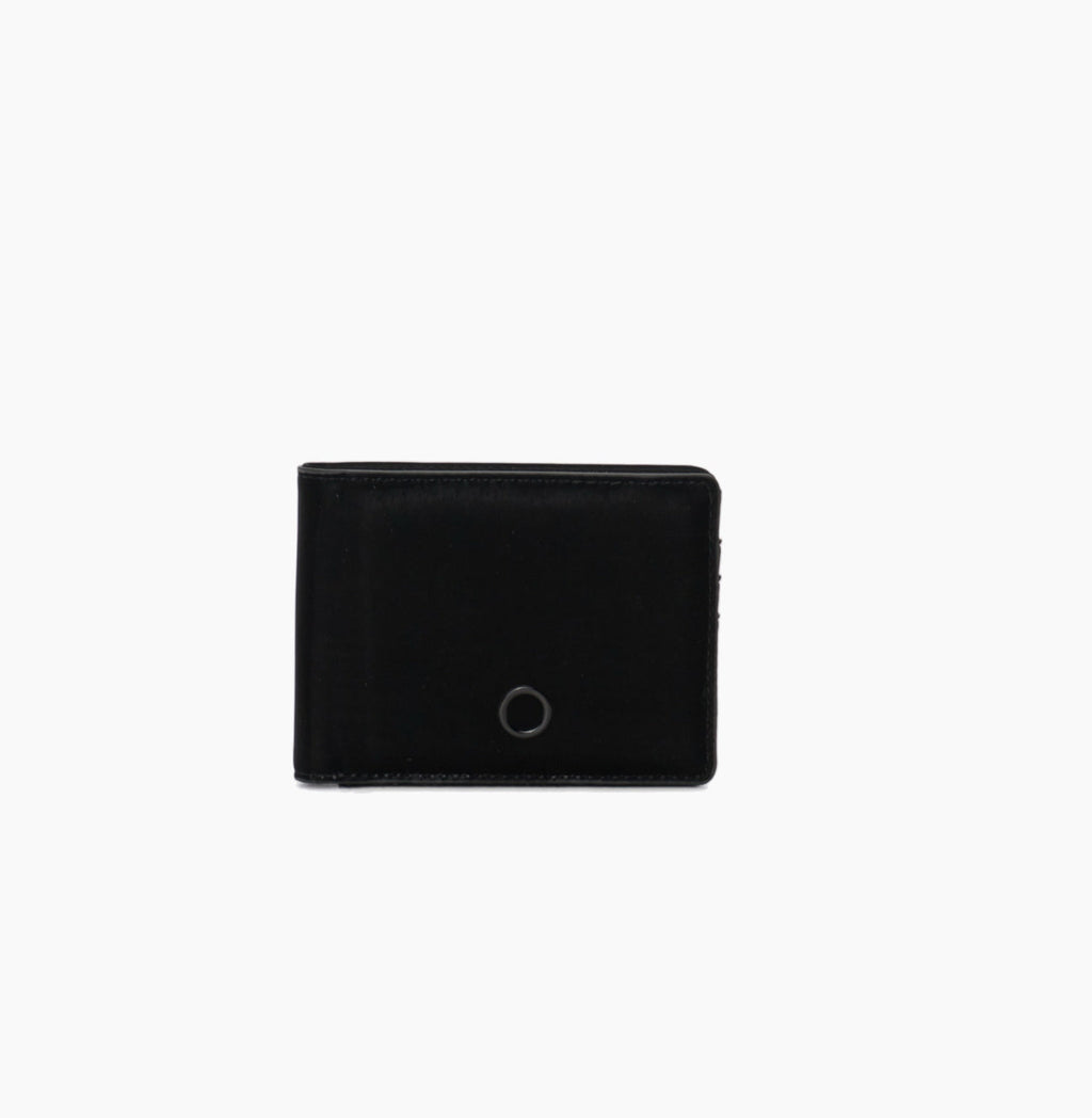 O Bag Men's Full Wallet, Black Rubberized Fabric, Holly